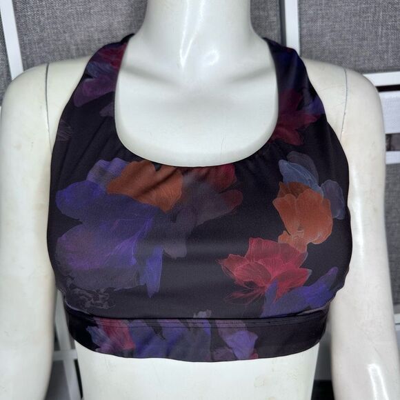 Athleta Ultimate Ease Bra Night Bloom Black Floral - Picture 2 of 12